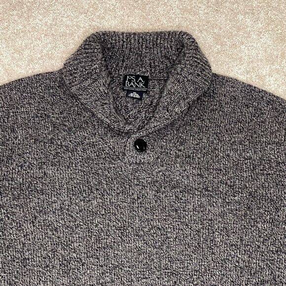 Jos A Bank Sweater Gray Pull Over XL Executive Collection Wool Blend - Picture 3 of 6